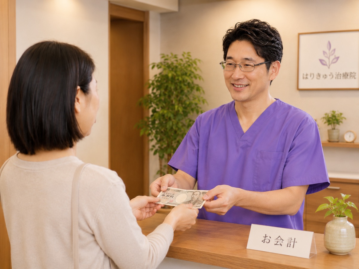 受付でのお会計の様子